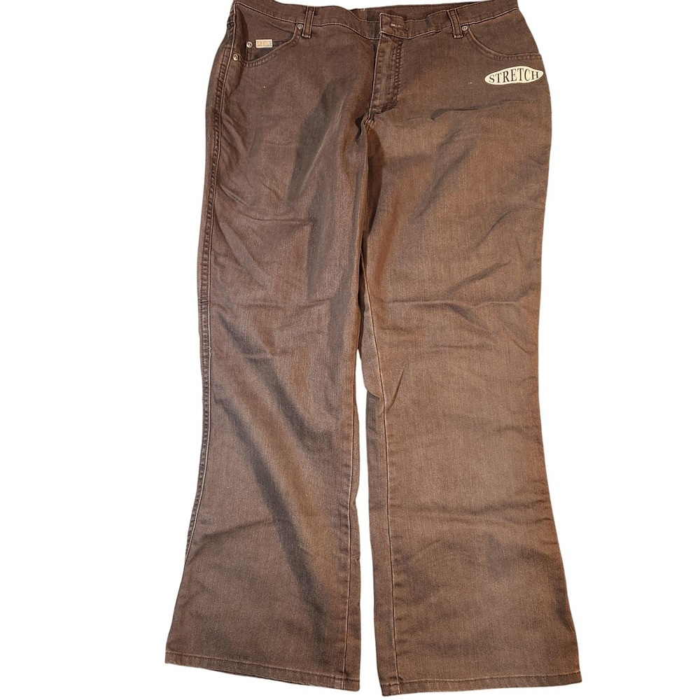 Vintage Y2K Lee Jeans Womens 18 Short Brown Relaxed‎ Bootcut Stretch Denim